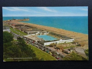 Kent FOLKESTONE MARINE GARDENS & OUTDOOR LIDO c1970s Postcard by J Salmon - Picture 1 of 2