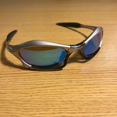 Oakley Splice - Ice Blue Iridium Lens Black And Silver Frame - Image 1 of 4