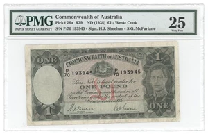 1938 R 29 ND Austrailia 1 Pound  #26a PMG VF 25 - Picture 1 of 2