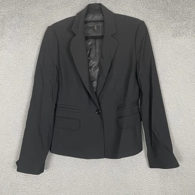 BCBGMAXAZRIA Blazer Mujer Mediano Negro Botón Único Traje Chaqueta Oficina Carrera Foto 1 de 4