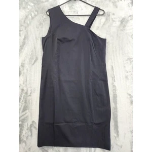 Pauw Amsterdam Wool One Shoulder Sheath Dress Size 4 Black Back Zip Slit Party - Picture 1 of 9