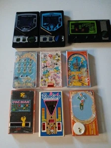 Lot Of 9 1970 S Tomy Pocket Games Pac Man Bowling Torpedo Terror Knights Mission - Picture 1 of 15