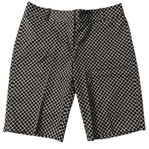 Talbots Shorts Women 8 Black White Bermuda Geo Diamond Preppy Casual Beach Mom - Picture 1 of 17