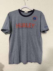 Vintage 90s y2k Hurley International Company Gray Ringer T-Shirt M USA Made Skate - Bild 1 von 8