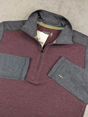 Nuevo con etiquetas Suéter SmartWool Para Hombres S Burgendy 1/4 Cremallera 250 Capa Base Lana Rendimiento Foto 1 de 4