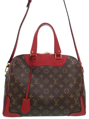 Bolso Louis Vuitton Monograma Retiro M50057 2 Vías Monograma Lona Cuero Rojo #T669 Foto 1 de 4