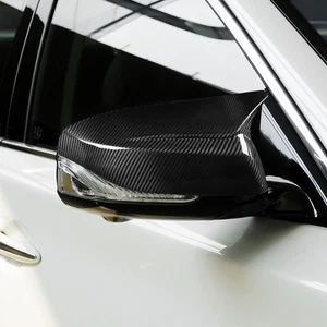2Pc Rearview Mirror Cover 3K Real Carbon Fiber For 2014-2023 Infiniti Q50 Models - Picture 1 of 12