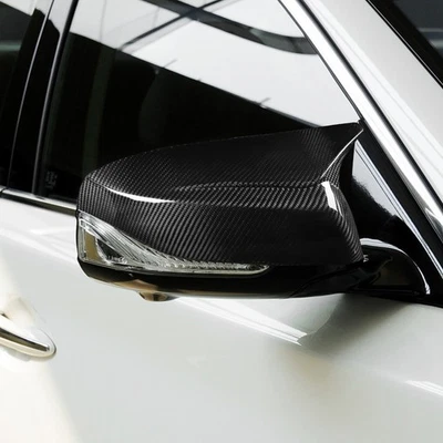2Pc Rearview Mirror Cover 3K Real Carbon Fiber For 2014-2023 Infiniti Q50 Models - Image 1 of 4