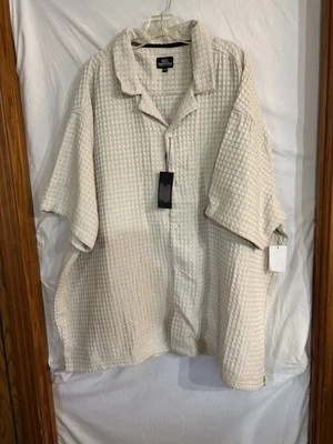 NWT Black Label DR Essentials Men's Size 5x Casual Button Down Shirt Waffle Knit - Image 1 of 4