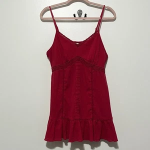 Motherhood Maternity Womens Y2K Babydoll Tank Size XL Red Gauzy Spaghetti Strap - Picture 1 of 10