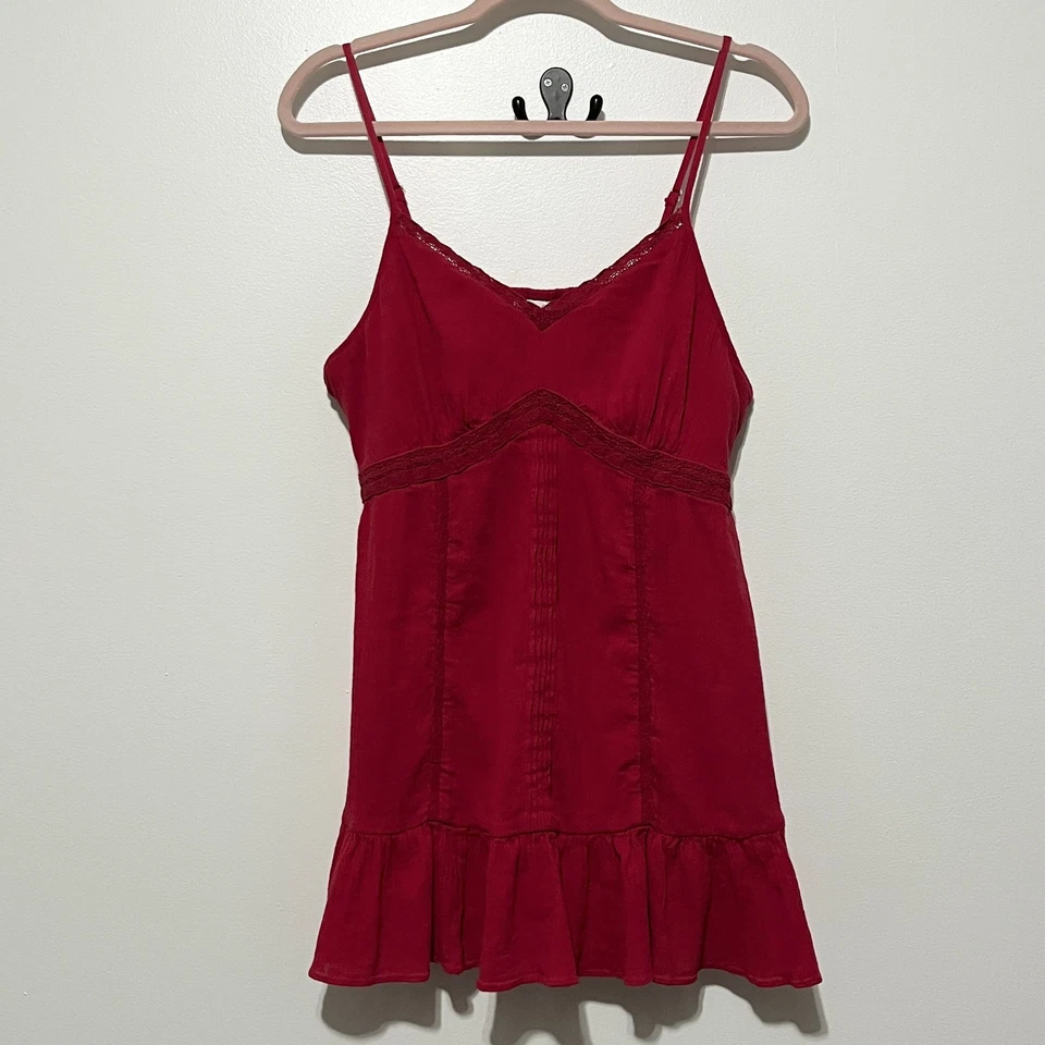 Motherhood Maternity Y2K Babydoll Tank Size XL Red Spaghetti Strap Soft Girl - Image 1 of 4