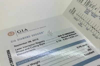 Natural Loose GIA Certified 0.76ct E VS1 3EX Round Brilliant Diamond* - Image 1 of 4