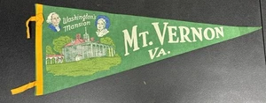 Vintage Mt. Vernon Virginia Washington's Mansion Felt Pennant 30” - Picture 1 of 6