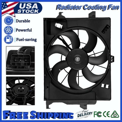 AC Condenser Radiator Cooling Fan Fit 2012-2017 Hyundai Accent Veloster Kia Rio Foto 1 de 4