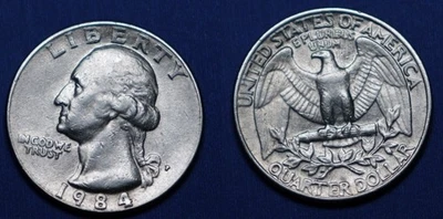 Cuarto de baño Washington 1984-P ligeramente descentrado error de huelga bonito Foto 1 de 3