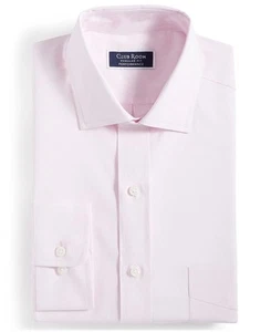 Club Room Dress Shirt Men's 17 32/33 Parfait Pink Performance Regular-Fit Solid - Picture 1 of 6