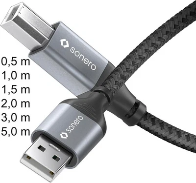 Sonero® USB 2.0 Druckerkabel A zu B Stecker Drucker Scanner Anschlusskabel - Bild 1 von 4