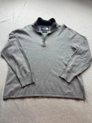 Suéter The North Face Para Hombre Grande Gris Mezcla de Lana Tejido Cuarto Cremallera Pullover Foto 1 de 4