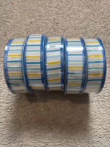 Premium Ribbon Members Mark 1.5” X 50 Yards Blue, Yellow And Cream LOT OF 5 - Picture 1 of 6