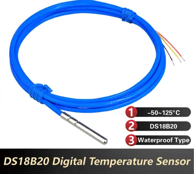 Digital Temperature Probe Stainless Steel Waterproof Oilproof Sensor DS18B20 - Image 1 of 4