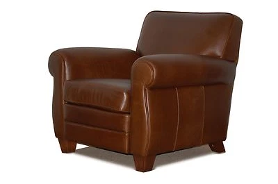 Silla acento de cuero genuina, de gama alta, silla Club, silla Cigar.  ¡Almohada gratis! Foto 1 de 3