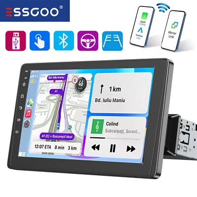 Autoradio 1Din 9 Pollici stereo Bluetooth USB TF AUX Apple Carplay Android Auto - Immagine 1 di 4