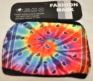 Tie Dye Classic Paisley Bandana forrado Mascarilla facial de algodón lavable Reutilizable Nuevo - Imagen 1 de 2