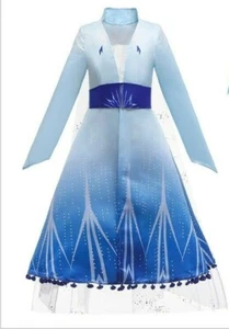 1 Piece Frozen 2  Princess Elsa Costume Blue  coat  Size 110 / 3-4 Years  - Picture 1 of 6