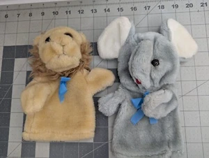 Lillian Vernon Plush Hand Puppet Lion Elephant Lot Stuffed Animal Toy - Picture 1 of 9