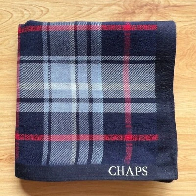 PAÑUELO VINTAGE HOMBRE BOLSILLO CUADRADO AZUL CUADROS Y CUADROS ALGODÓN 19" A0885 Foto 1 de 2