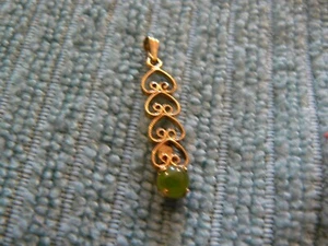 Schöner Anhänger mit grünem Stein - STERLINGSILBER - "JF" Herstellermarke - Bild 1 von 4