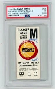 1994 NBA FINALS HOUSTON ROCKETS VS NY NEW YORK KNICKS TICKET STUB PSA 3 GAME 2 ! - Picture 1 of 2