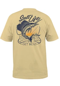 CAMISETA DE BOLSILLO S/S SALT LIFE Golden Haze ""GOLDEN HOUR"" PARA HOMBRE GRANDE NUEVA CON ETIQUETAS - Imagen 1 de 2