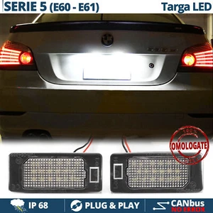 2 Luci TARGA FULL LED PLACCHETTE Complete per Bmw Serie 5 E60 E61 CANBUS 6.500K - Foto 1 di 10