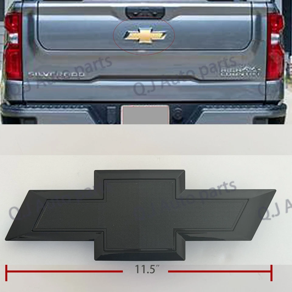 2014+ Rear Tailgate Black Bowtie Emblem Chevrolet Silverado 1500 2500 3500HD - Image 1 of 3