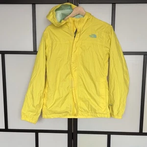 The North Face Jacket Girl XL Blue Full Zip Mesh Lined Hood Hyvent Yellow Nature - Picture 1 of 15