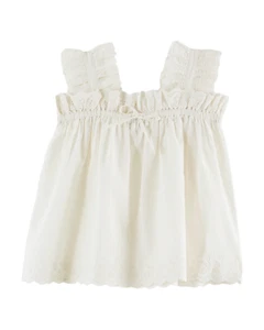 NWT EMILE ET & IDA broderie anglaise top blouse ivory bonpoint 8 - Picture 1 of 5