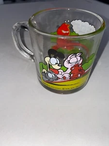 McDonalds Garfield Glass Coffee Cup Mug Odie Teeter Totter SeeSaw Jim Davis 1980 - Picture 1 of 6