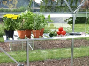 Aluregal, abklappbar, 120 x 31cm, alu Zubehör für Gewächshaus Vitavia Treibhaus - Bild 1 von 3