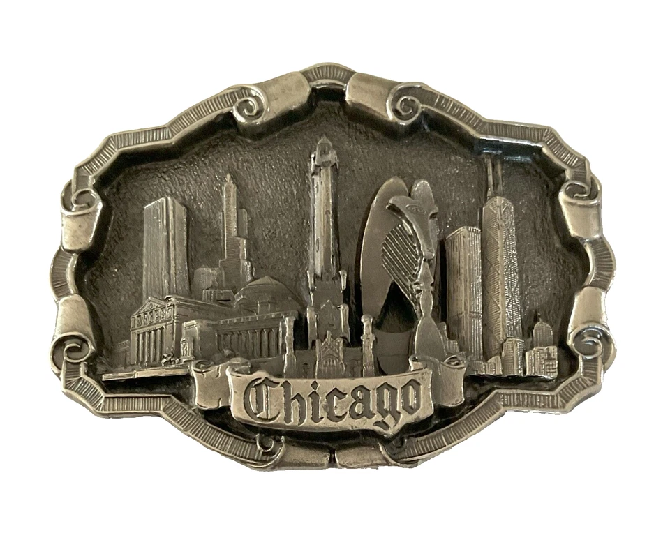 Belt Buckle, Chicago, by The Great American Buckle Co., 1982, Brass, Numbered - Image 1 of 3
