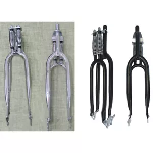 DONSP1986 26" Double Springer Fork 1" Threaded Bicycle Fork-Cruiser Chopper Bike - Picture 1 of 20