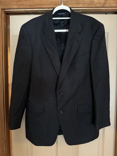 Giacca cappotto sportivo blazer 2 bottoni lana peggiorata BURBERRY LONDON 40 corto blu