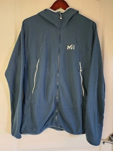 Millet Fleece Hoody Men's Sweater Jacket Zip Hiking Casual Light Blue L - Picture 1 of 8