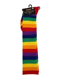 Women’s Rainbow Striped Knee High Socks Spirit Halloween- NEW - Picture 1 of 3