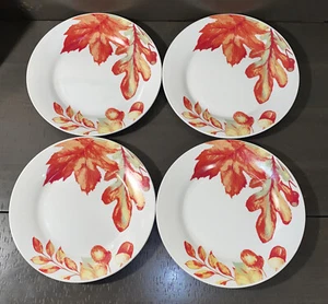 NEW Royal Norfolk 10 1/2" Dinner Plates Set Of 4 Fall Autumn Leaves - Picture 1 of 6