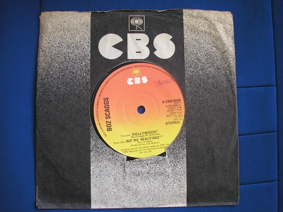 BOZ SCAGGS   HOLLYWOOD / WE'RE WAITING     VINYL 7" SINGLE    CBS 5836 - Image 1 of 1