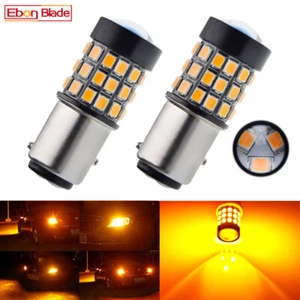 1157 BAY15D Car LED Turn Signal Parking DRL High Power Amber Yellow Light Bulbs - Picture 1 of 7