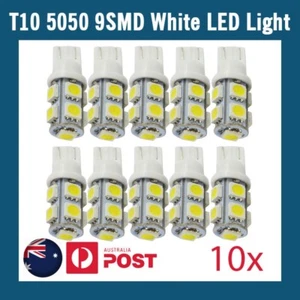 10 pcs of T10 Car LED 5050 9 SMD WHITE Wedge Parker Side Light Bulb W5W 12V DC - Picture 1 of 7