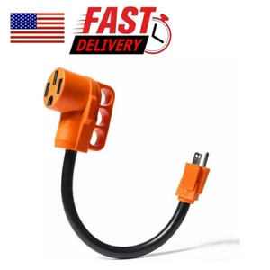 New 15 Amp Male to 50 Amp Female with Handle Dogbone RV/Electrical Adapter USA - Bild 1 von 8