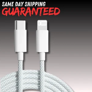 Heavy Duty Braided Long USB C Fast Charger Cable Lead For iPhone 14 13 12 11 X 7 - Picture 1 of 24